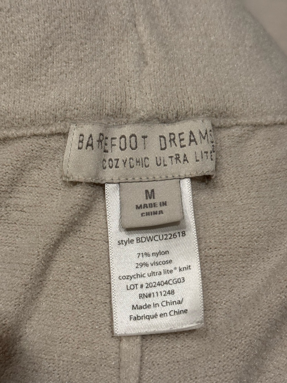 Barefoot Dreams CozyChic Ultra Lite® Wide Leg Pant in Almond - Picture 4 of 4